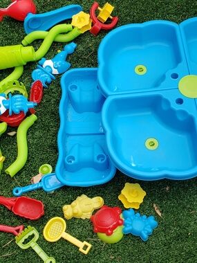 Bright Blue Kids Water Play Set with Multi-Color Accessories